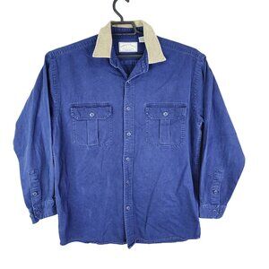 Mens Blue American Eagle Outfitters Shirt Corduroy Collar Button Down Size M